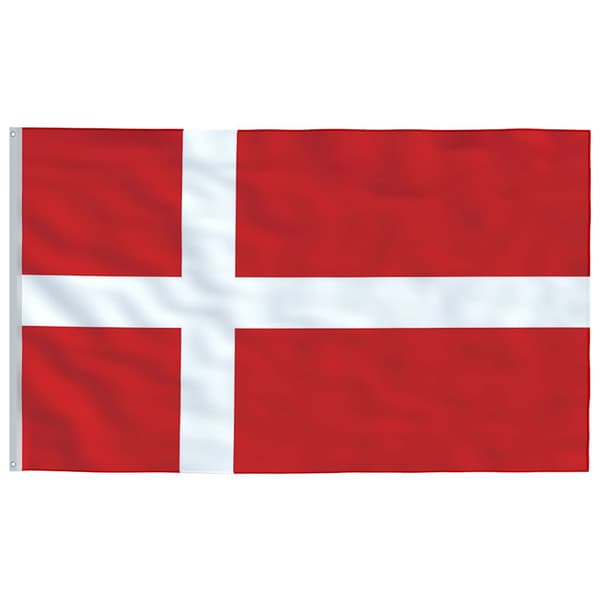 Danmarks flagga med flaggstång 5,5 m aluminium