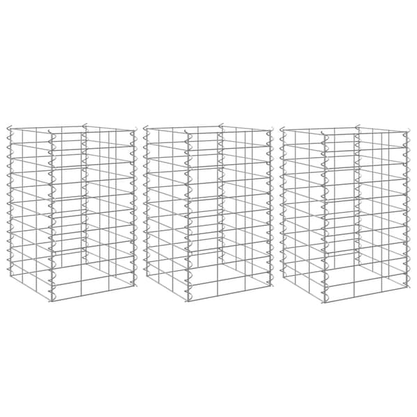 Gabioner 3 st 30x30x50 cm järn