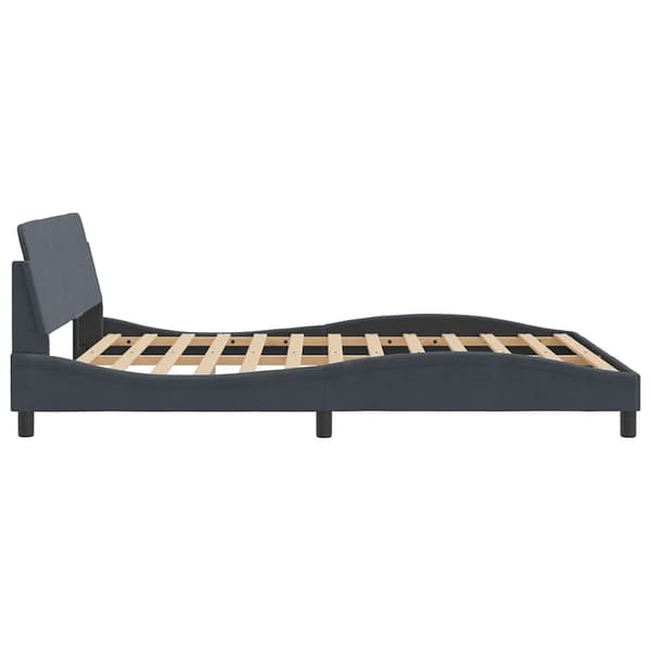 Bed Frame "Dover" Dark Grey 160x200 cm Velvet