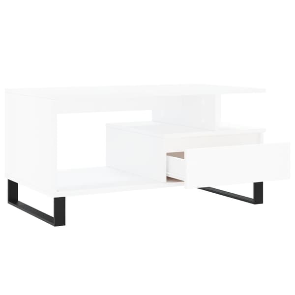 Soffbord vit 90x49x45 cm konstruerat trä