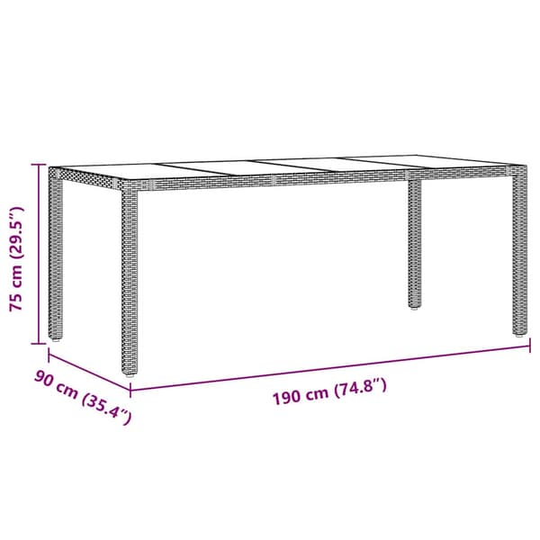 Trädgårdsmöbelset 7 pcs Svart konstrotting