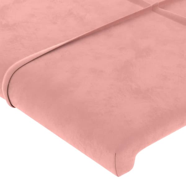 Sänggavel rosa 100x5x118/128 cm sammet