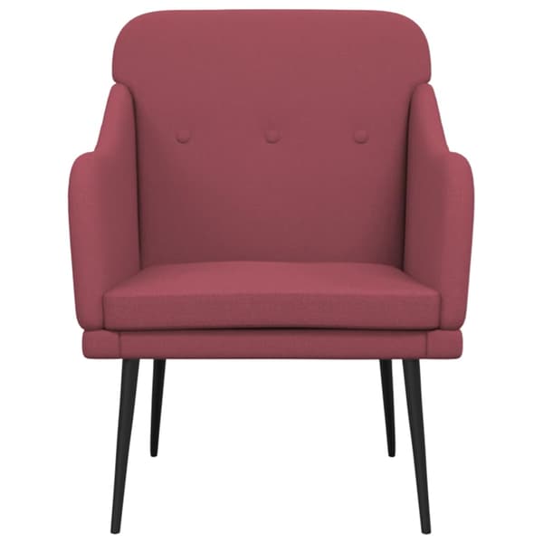 Fåtölj vinröd 63x76x80 cm tyg