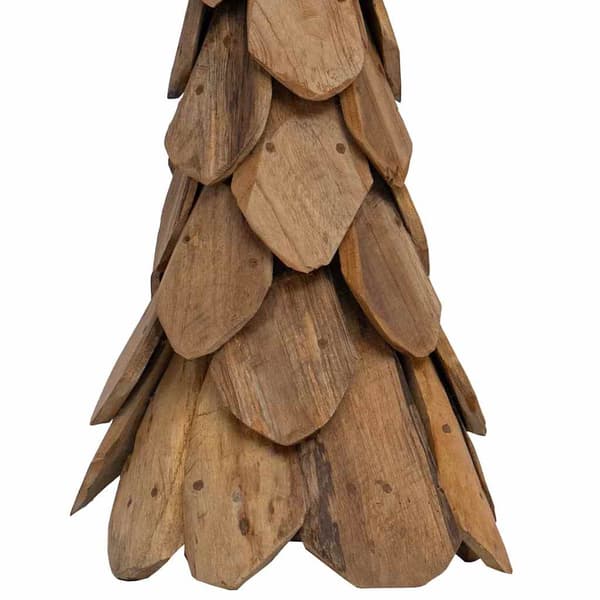 Julgran med stativ Brun 111 cm Massivt teakträ