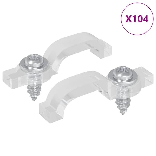 LED Strip Clips 23,8 mm 2 pcs Transparent Plast och Järn