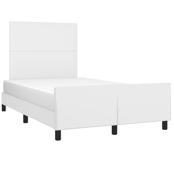 sängram utan madrass vit 120x190 cm konstläder