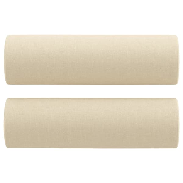 Soffgrupp med kuddar 3 delar gräddvit tyg