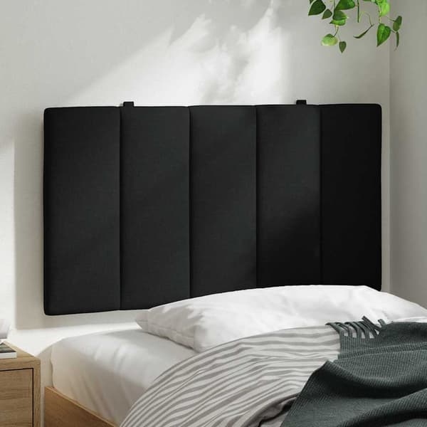 Headboard Cushion "Hanko" Black 80 cm Fabric