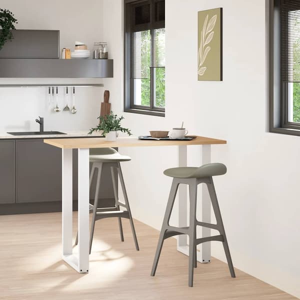 Barbordsben U-formade 2 st vita 60x(100-101) cm stål