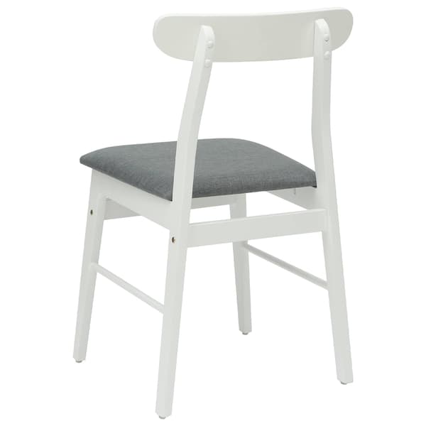 Matstol 2 pcs Vitt och Grått Massiv Gummiträ