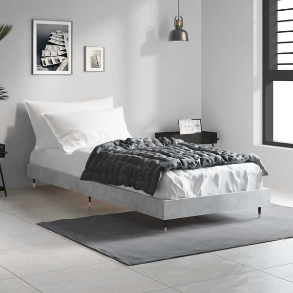 Sängram betonggrå 75x190 cm konstruerad trä