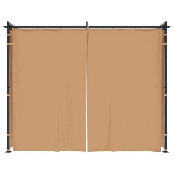 Paviljong med draperier 3x3 m taupe stål
