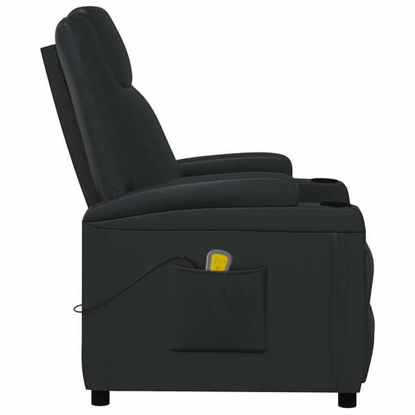 Massagefåtölj svart konstläder