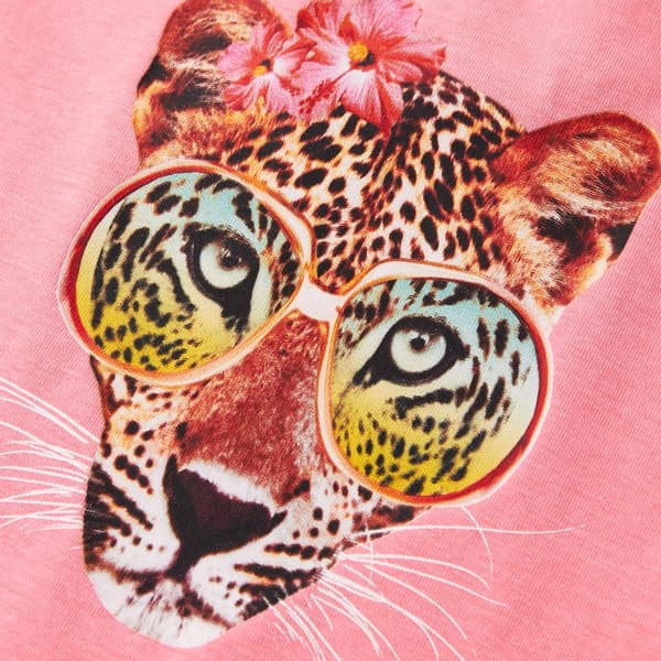 T-shirt för barn neonrosa 128