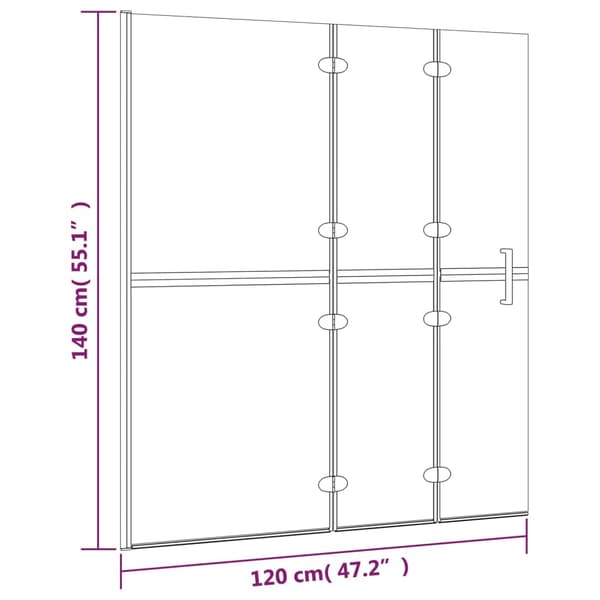 Duschvägg vikbar ESG 120x140 cm vit