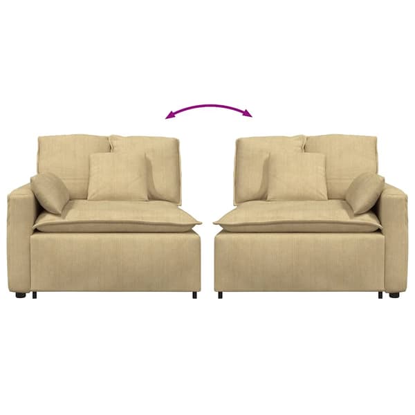 Modulsoffa armstödsändmodul med dynor grågrön 100 cm