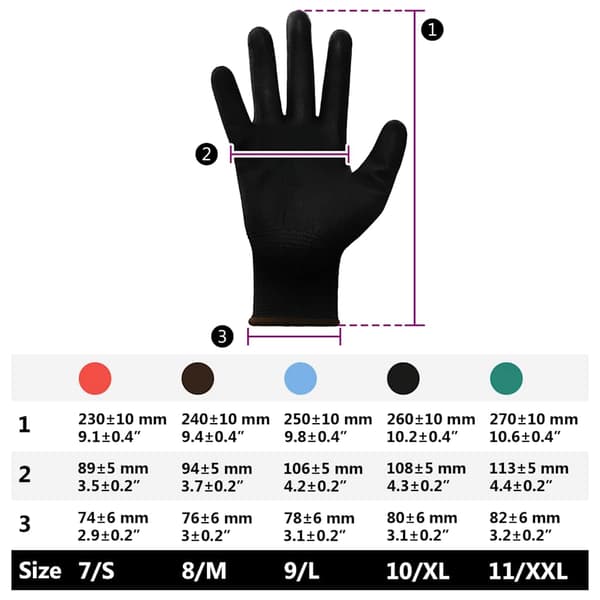 Arbetshandskar 12 pcs Svart 8 / m Polyester