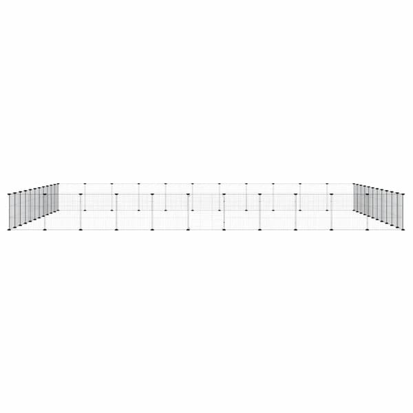 Hundgård svart 44 paneler 35x35 cm stål