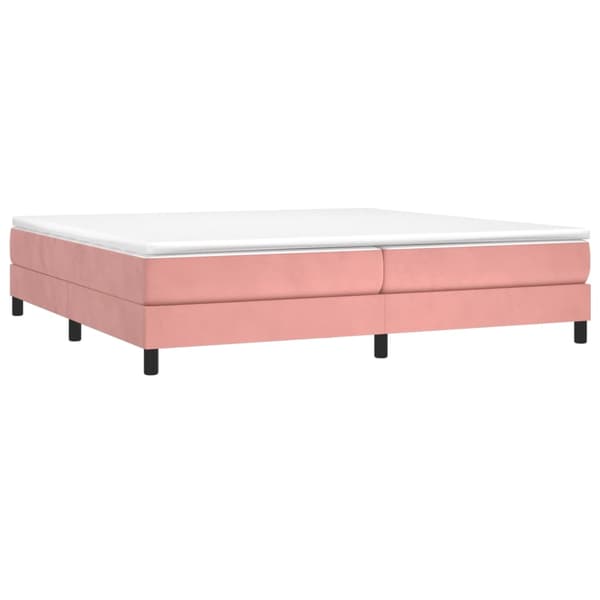 Ramsäng med madrass rosa 200x200 cm sammet