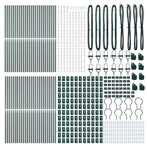 Inbäddad staketpost 52 pcs Grön Pulverlackerat stål