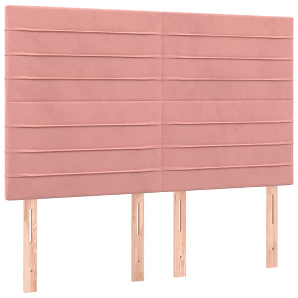 Ramsäng med madrass rosa 140x200 cm sammet
