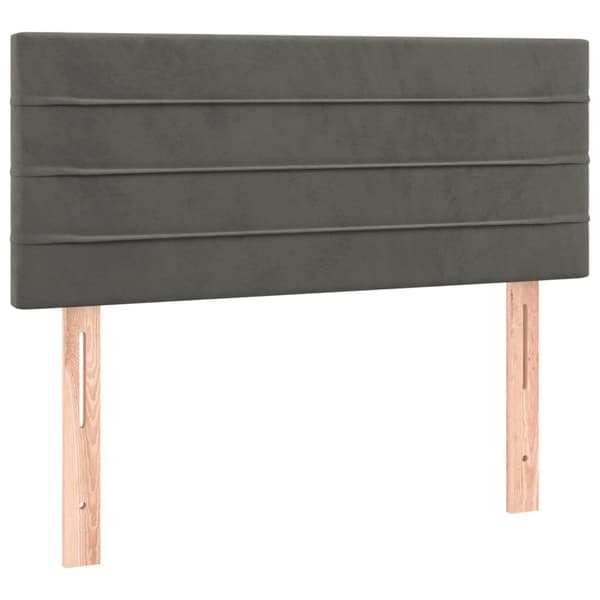 Ramsäng med madrass mörkgrå 100x200 cm sammet