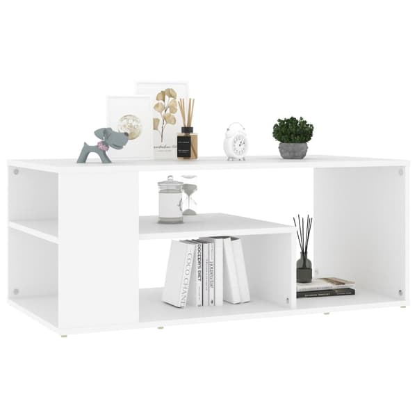 Soffbord vit 100x50x40 cm konstruerat trä