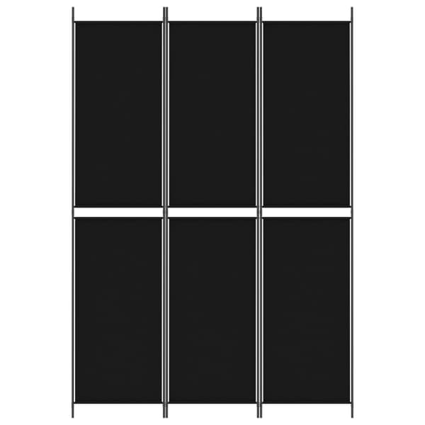 Rumsavdelare 3 paneler 150x220 cm svart tyg