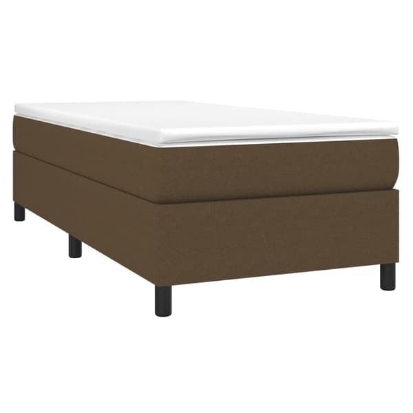 Boxspring-sängram mörkbrun 90x190 cm tyg
