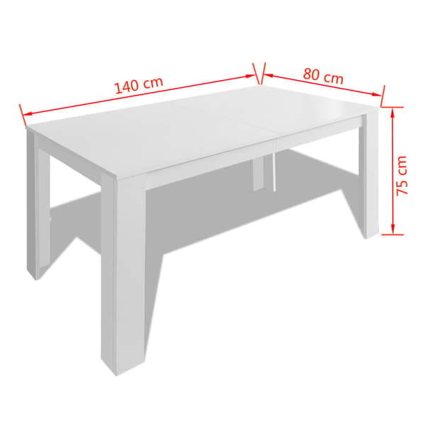 Matbord 140x80x75 cm vit