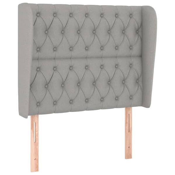 Ramsäng med madrass ljusgrå 90x200 cm tyg