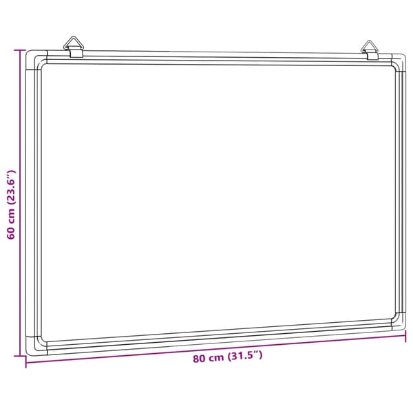 Magnetisk whiteboard 80x60x1,7 cm aluminium