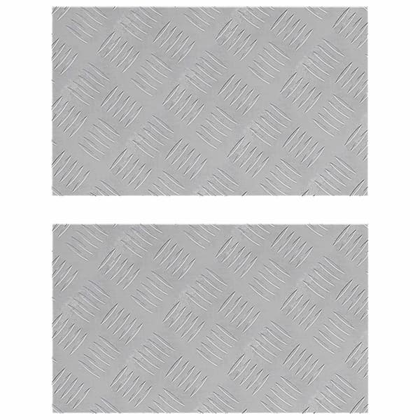Trappsteg Rektangulär 2 pcs Silver 50 x 30 cm Aluminium