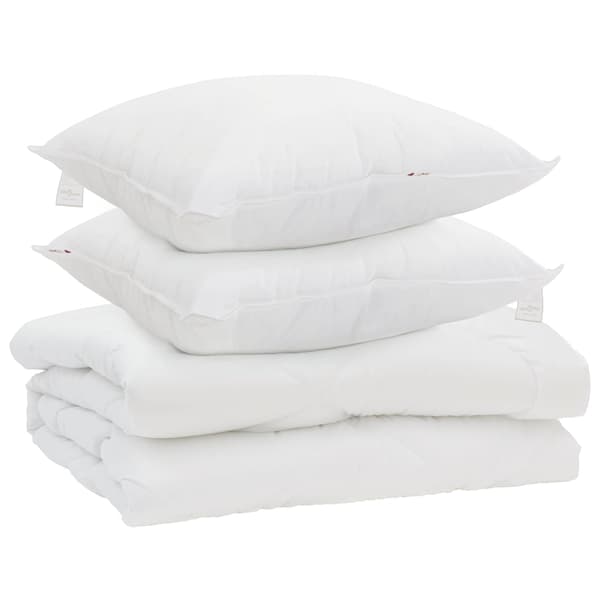 Duntäcke med kudde 3 pcs Vit Mikrofiber