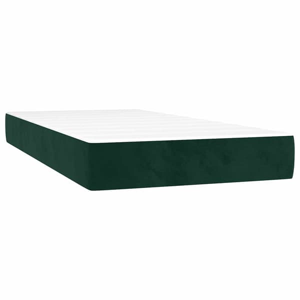 Ramsäng med madrass mörkgrön 100x200 cm sammet