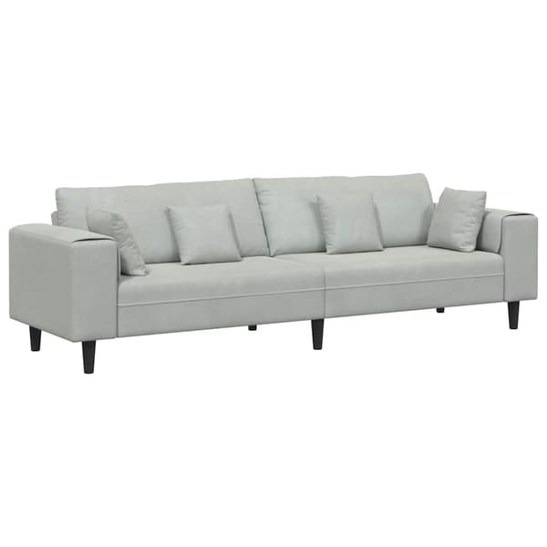 Soffa Ljusgrå 250 x 77 x 76 cm Sammet