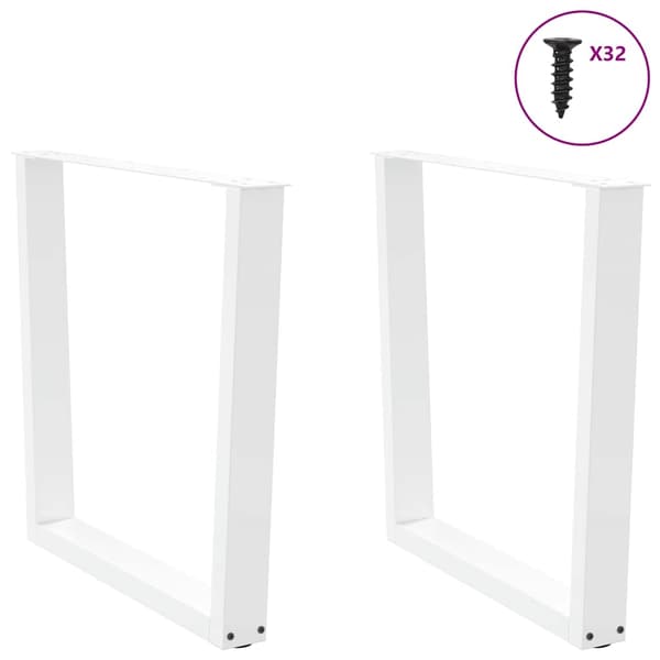 Matbordsben V-formade 2 st vita 90x(72-73,3) cm stål