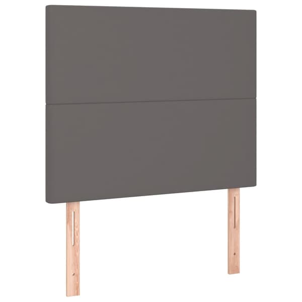 Ramsäng med madrass grå 100x200 cm konstläder