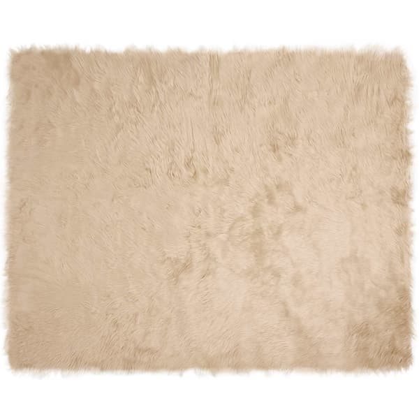Fuskfäll matta TAFALLA Beige 200 x 280 cm Polyester