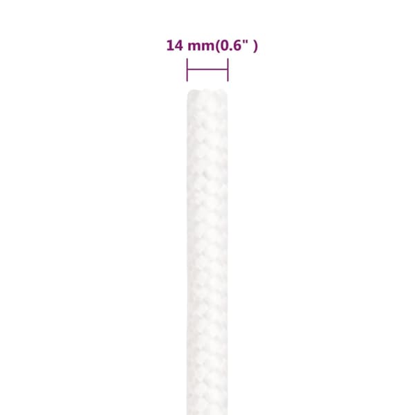 Båtlina helvit 14 mm 50 m polypropylen