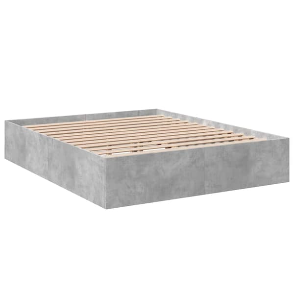 Sängram betonggrå 150x200 cm konstruerad trä