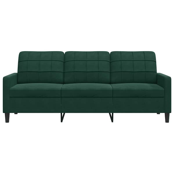 3-sitssoffa mörkgrön 180 cm sammet