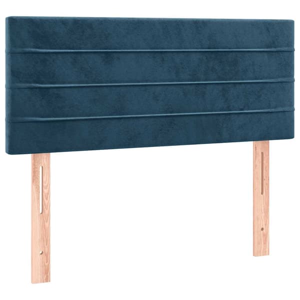 Ramsäng med madrass mörkblå 100x200 cm sammet