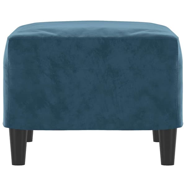 Fotpall blå 60x50x41 cm sammet