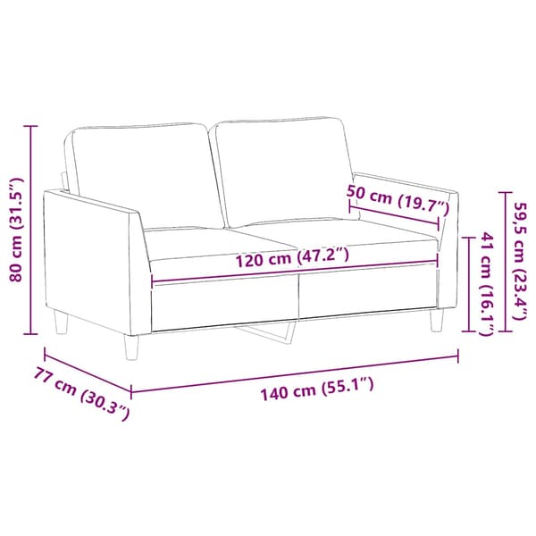 2-sitssoffa svart 120 cm konstläder