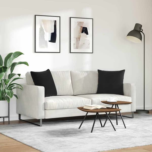 Sofakuddar 2 pcs Svart 50 x 50 cm Kordread tyg