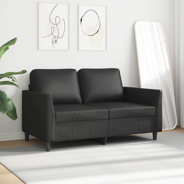 2-sitssoffa svart 120 cm konstläder