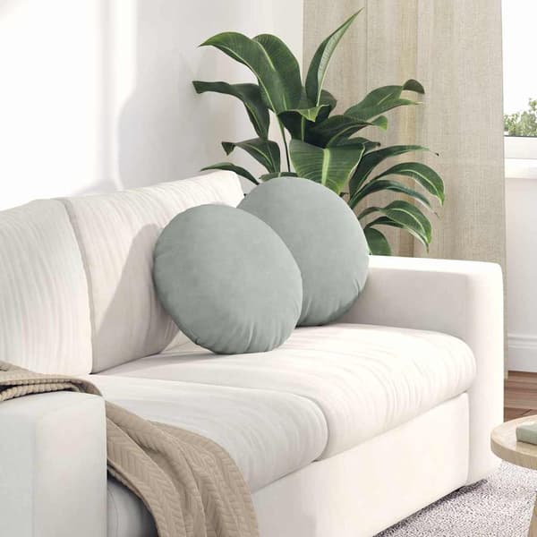 Sittkuddar 2 pcs Ljusgrå Ø 40 x 13 cm Sammet