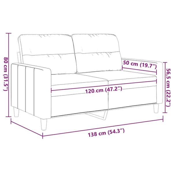 2-sitssoffa ljusggul 120 cm tyg