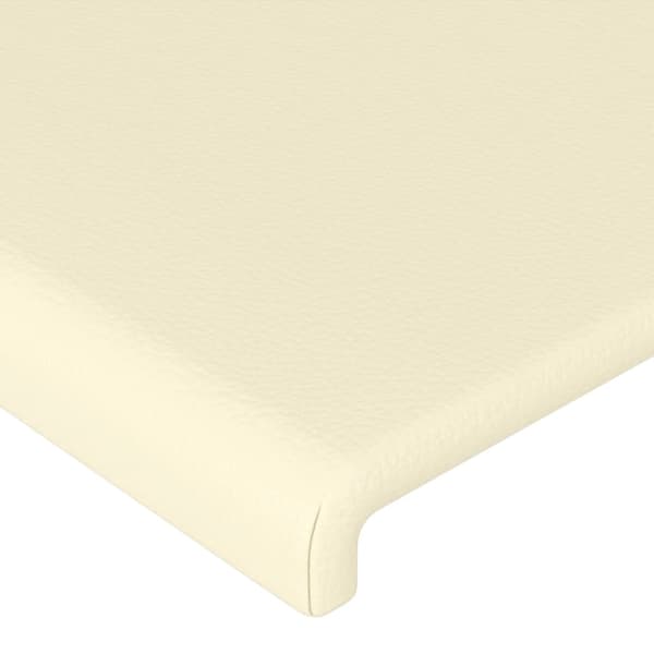Sänggavel LED gräddvit 183x16x118/128 cm konstläder